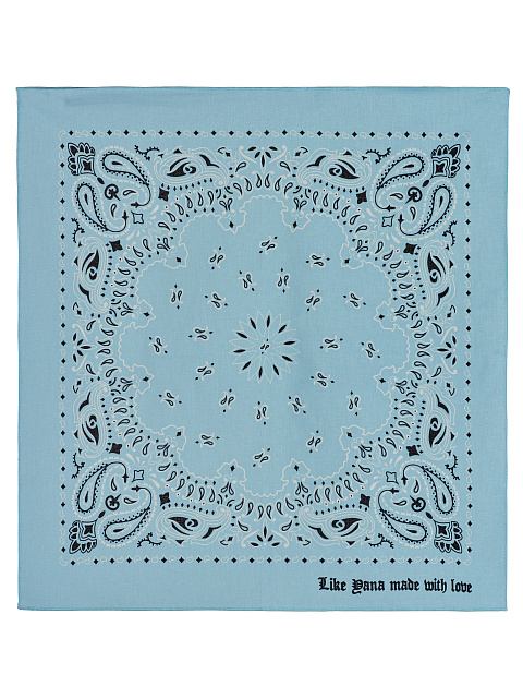 Light Blue Cotton Paisley Printed Bandana, 1 Light Blue Cotton Paisley Printed Bandana, 1