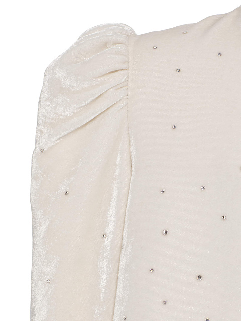 White velvet mini dress for girls, 3