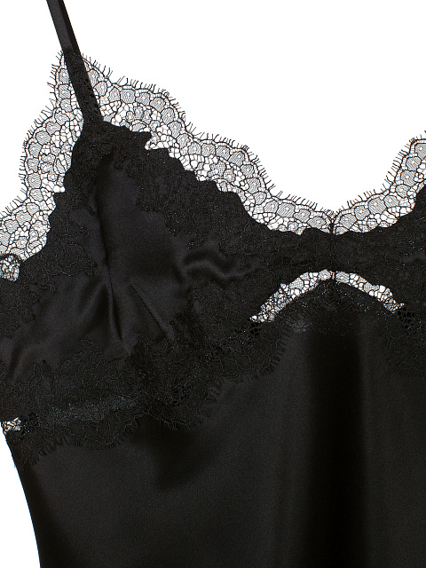 Black silk lace‑trim top, 3 Black silk lace‑trim top, 3