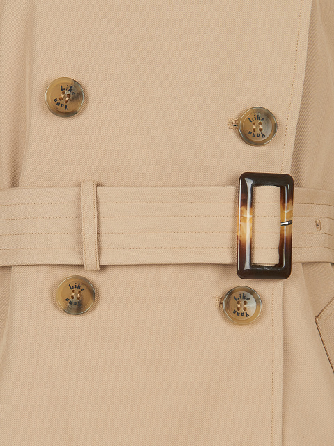 Beige Cotton Trench Coat, 4