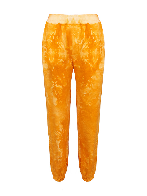 Orange Tie Dye Jersey Set With Cropped Sweatshirt, 3