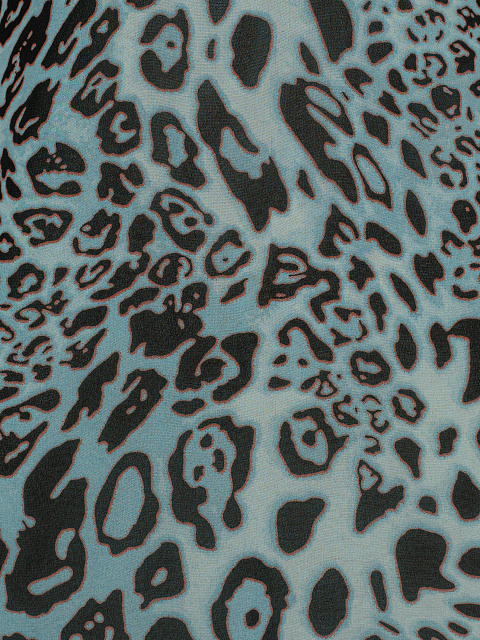 Light Blue Leopard Print Midi Dress, 3