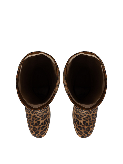 Leopard Suede Heeled Long Boots, 5
