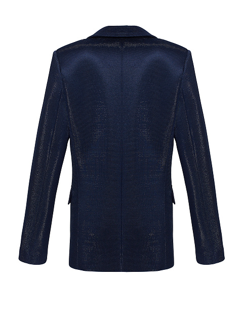 Dark blue single-breasted jacket with lurex, 3