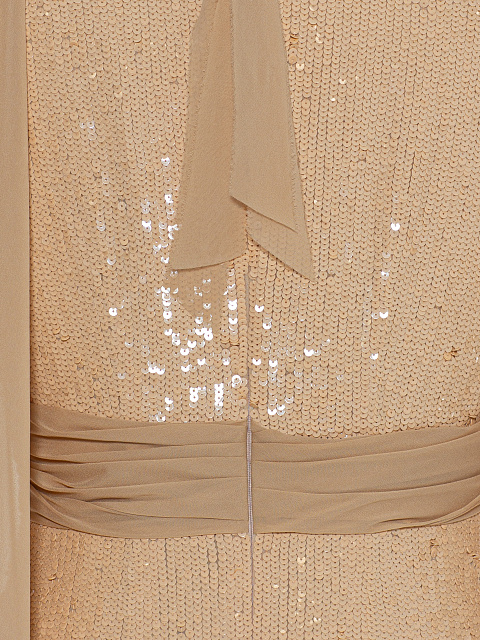 Beige maxi dress with sequins, 5