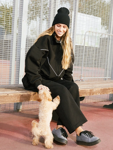 Black Ribbed Beanie Hat, 5