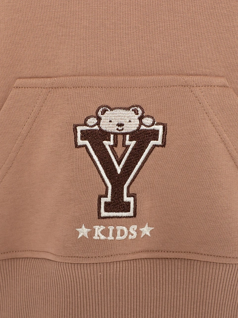 Kid's Brown Embroidered Jersey Tracksuit, 4 Kid's Brown Embroidered Jersey Tracksuit, 4