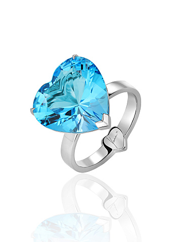 White Gold & Heart-cut Topaz Ring, 1