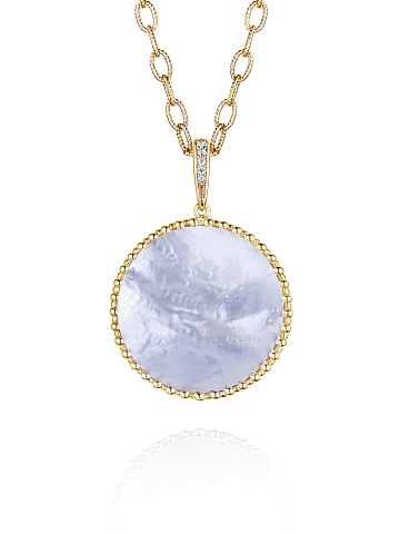 Gold-plated silver pendant with mother-of-pearl, 1