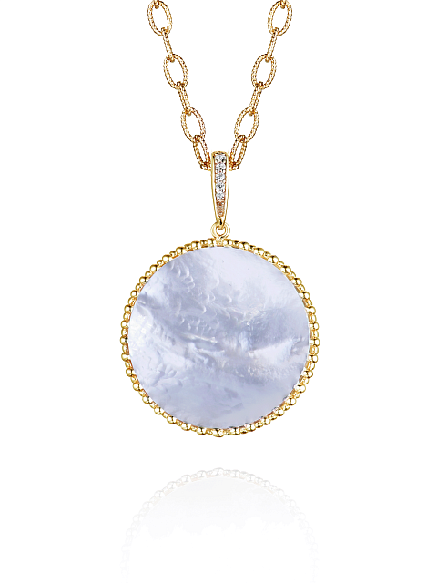 Gold-plated silver pendant with mother-of-pearl, 1