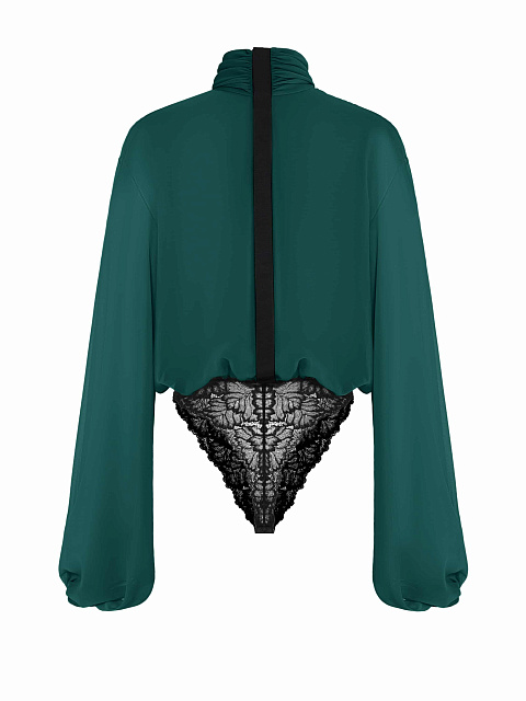 Green lace bodysuit blouse, 4 Green lace bodysuit blouse, 4