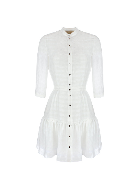 White Checked Chiffon Mini Dress, 1