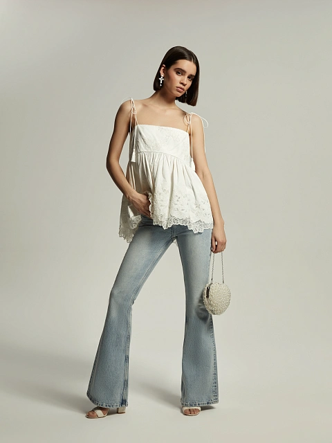 Light Blue Flared Jeans, 4