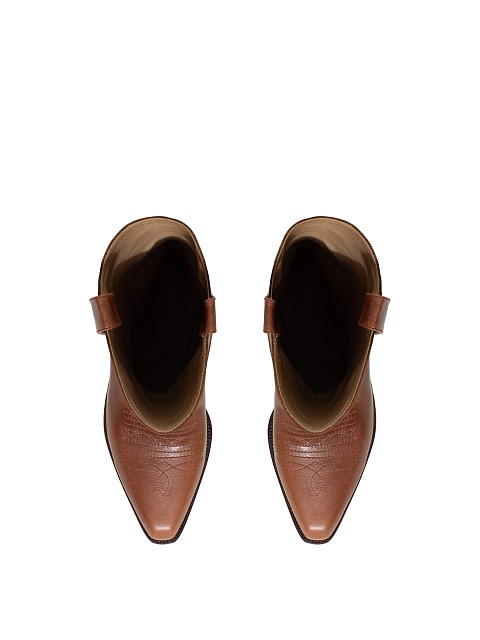 Brown high leather cowboy boots, 4