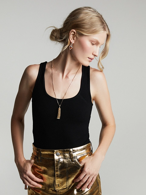 Yellow Gold, Zircon & Diamonds Earrings, 4