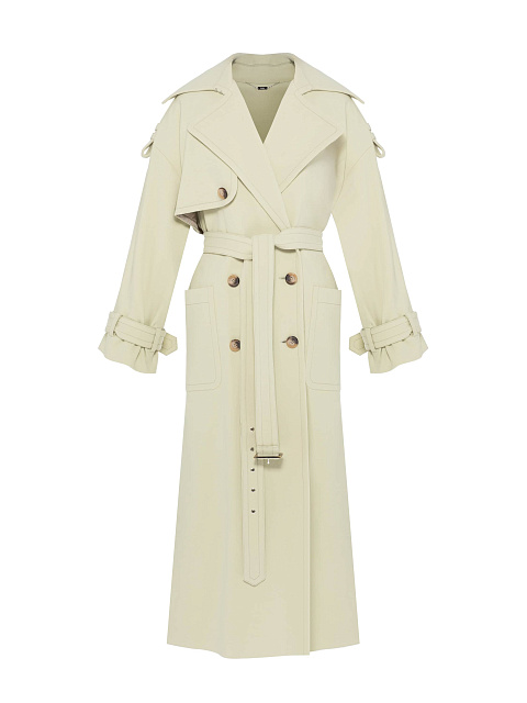 Double-Breasted Pistachio Wool Coat, 1