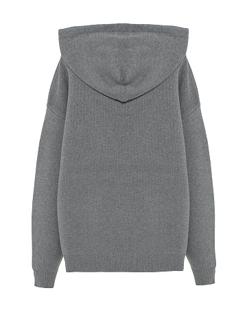 Grey Hoodie With Black Print, 2