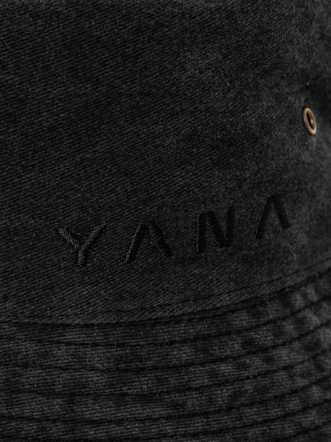 Black Cotton "Yana" Bucket Hat, 3 Black Cotton "Yana" Bucket Hat, 3