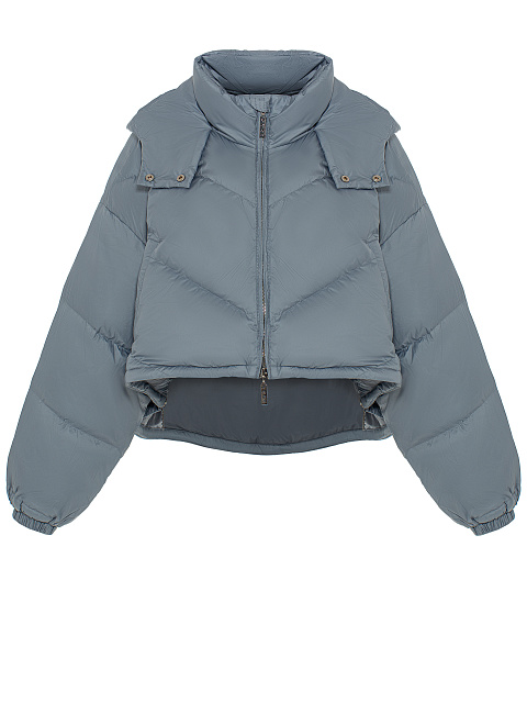 Grey Cropped Puffer Jacket, 1