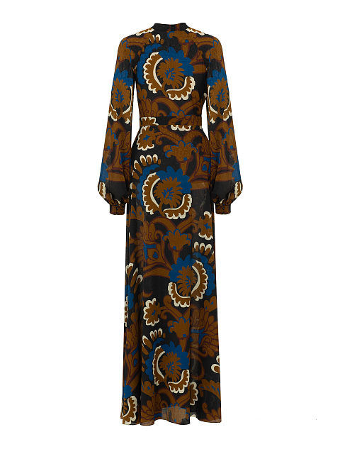 Brown floral-print maxi dress, 3