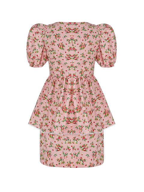 Pink Floral Linen Shirt & Mini Skirt, 2 Pink Floral Linen Shirt & Mini Skirt, 2