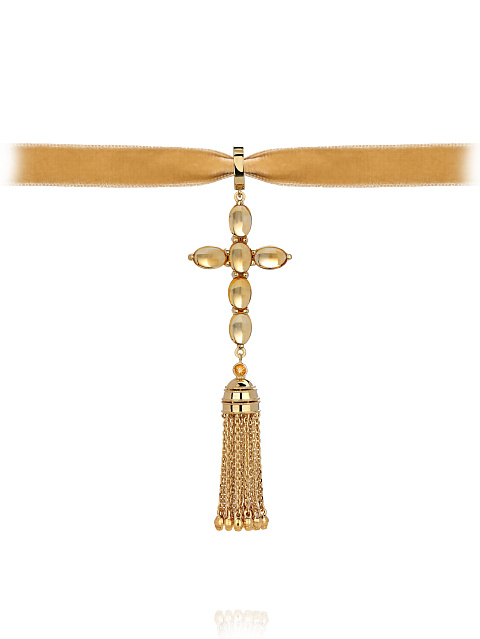 Yellow Gold & Citrine Cross Pendant, 1