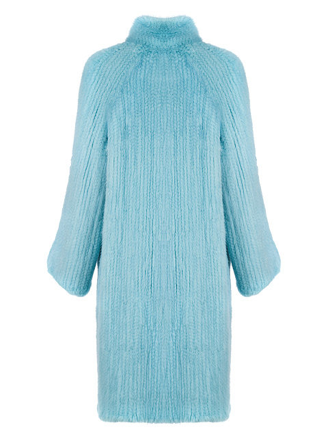 Blue Knitted Mink Fur Coat, 2