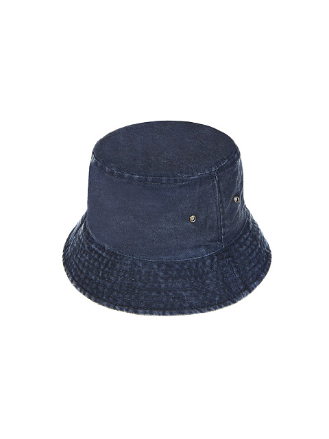 Navy Blue Embroidered Cotton Bucket Hat, 2