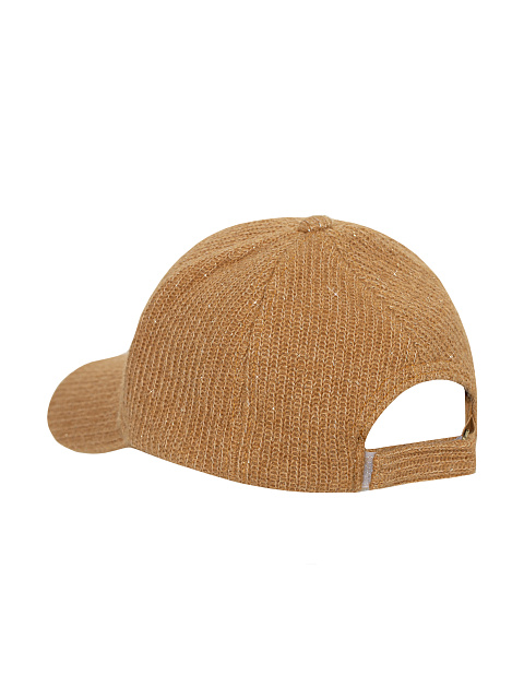Light Brown Lurex & Suede "YD" Cap, 3 Light Brown Lurex & Suede "YD" Cap, 3