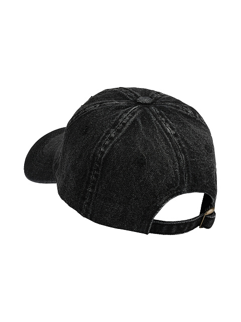 Black YD Embroidered Denim Cap, 3