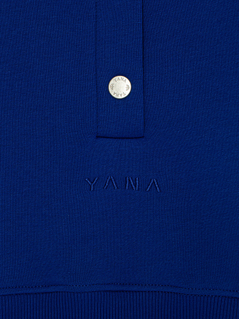 Blue "Yana" Embroidered Jersey Suit, 4 Blue "Yana" Embroidered Jersey Suit, 4