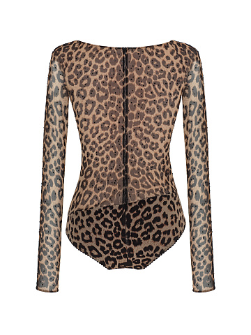 Bodysuit with leopard print and rhinestones, 2