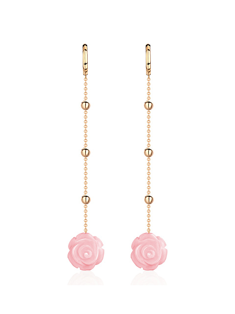 Rose Shell & Rose Gold Earrings, 1