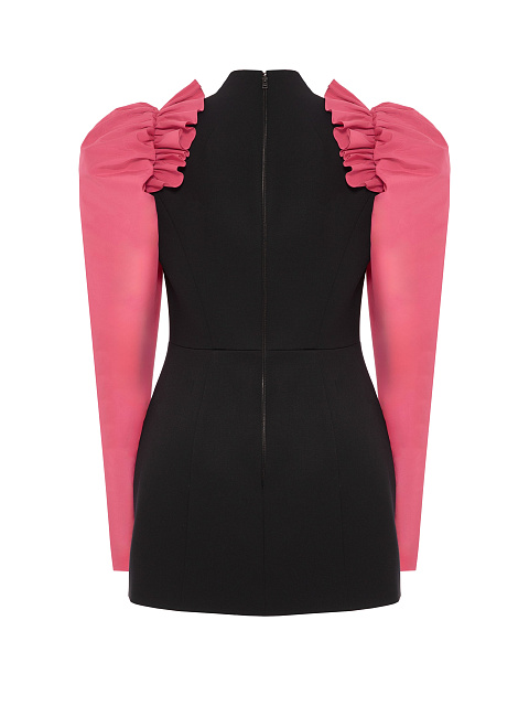 Black mini dress with voluminous sleeves, 5
