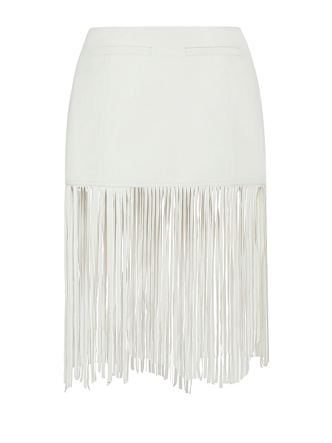 White Fringed Leather Skirt, 2