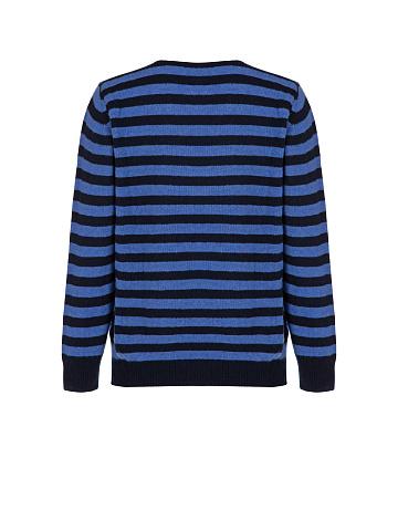 Black & Purple Striped Cashmere Pullover, 2