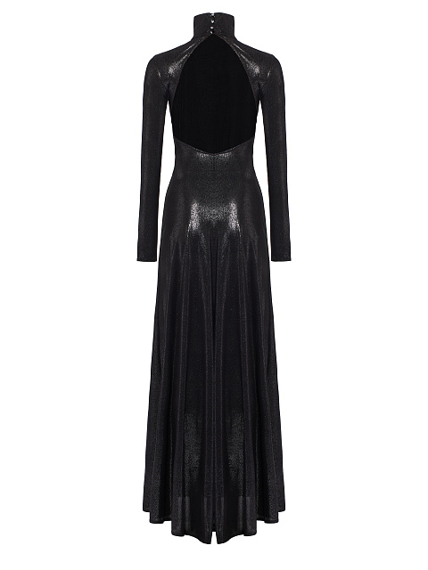 Black Rayon Lurex Maxi Dress, 2