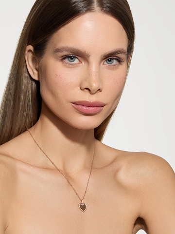 Heart-shaped pendant necklace in rose gold, 2