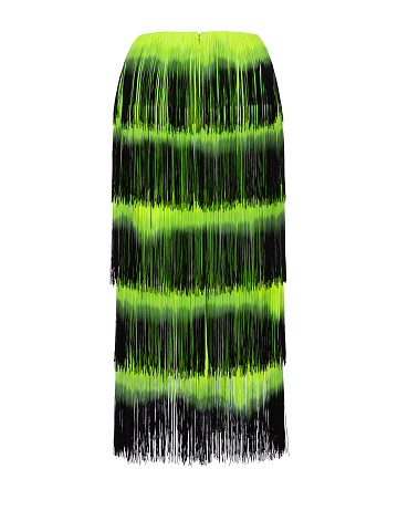 Yellow & Black Fringed Skirt, 2