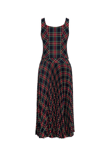 Blue & Red Checked Vest & Skirt, 2