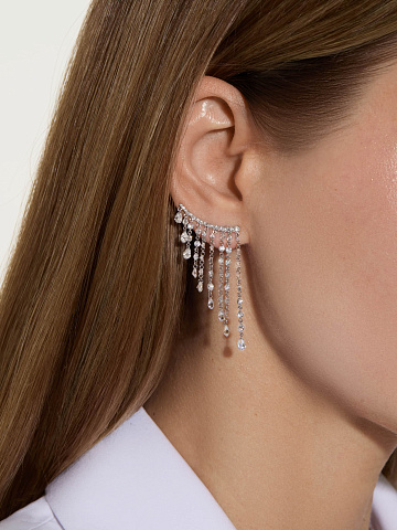 White gold earrings with pear-cut diamonds, 2