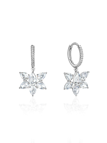 White gold hoops with Rose Cut diamonds, 1