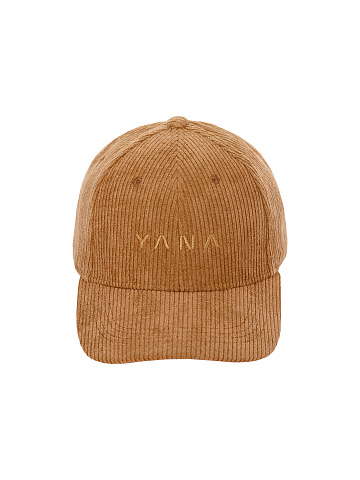 Caramel corduroy cap with Yana embroidery, 2