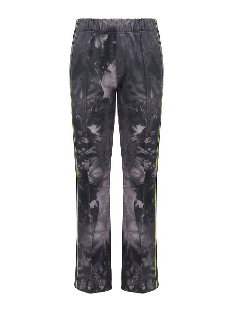 Grey Tie-dye & Neon Green Cross Embroidered Jersey Suit, 3 Grey Tie-dye & Neon Green Cross Embroidered Jersey Suit, 3