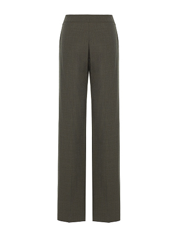 Straight-leg Khaki Trousers Made From Suiting Fabric, 2