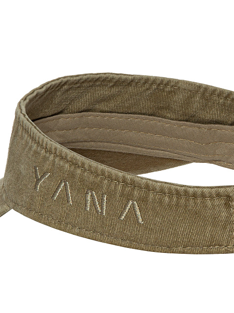 Brown Embroidered Denim Visor, 4