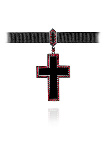 Black Gold Agate Ruby Pendant, 1