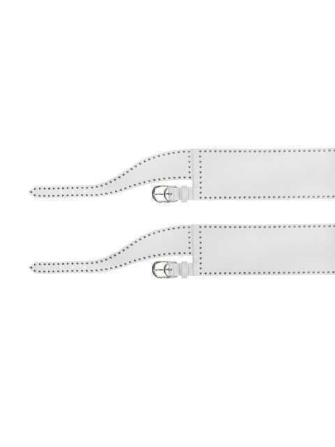 White Leather Wide Double Belt, 2