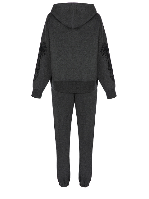 Dark Grey Dragon Embroidered Jersey Suit, 2 Dark Grey Dragon Embroidered Jersey Suit, 2