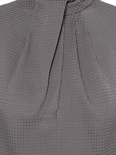 Grey Pied-de-poule Draped Mini Dress, 3